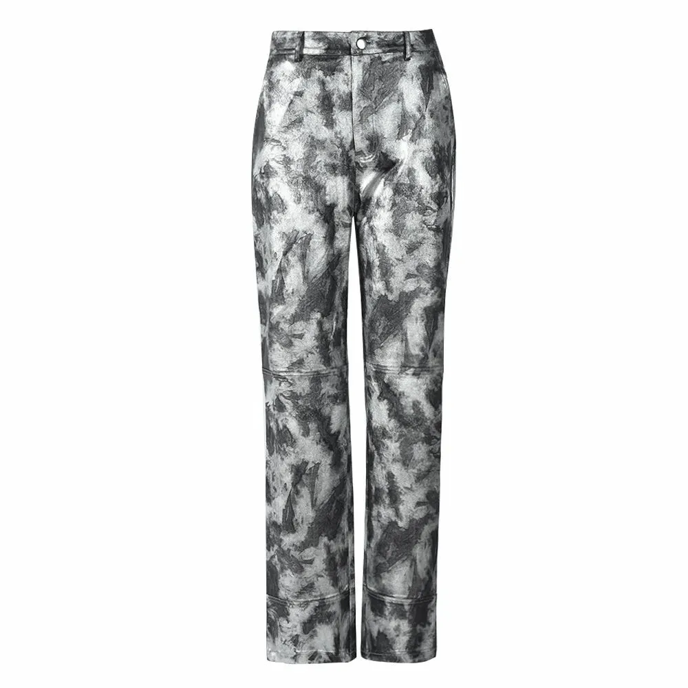 2023 New Winter Women's Fashion Pants Streetwear Slim Straight Pants Casual Gothic Trousers Women's Plus Size