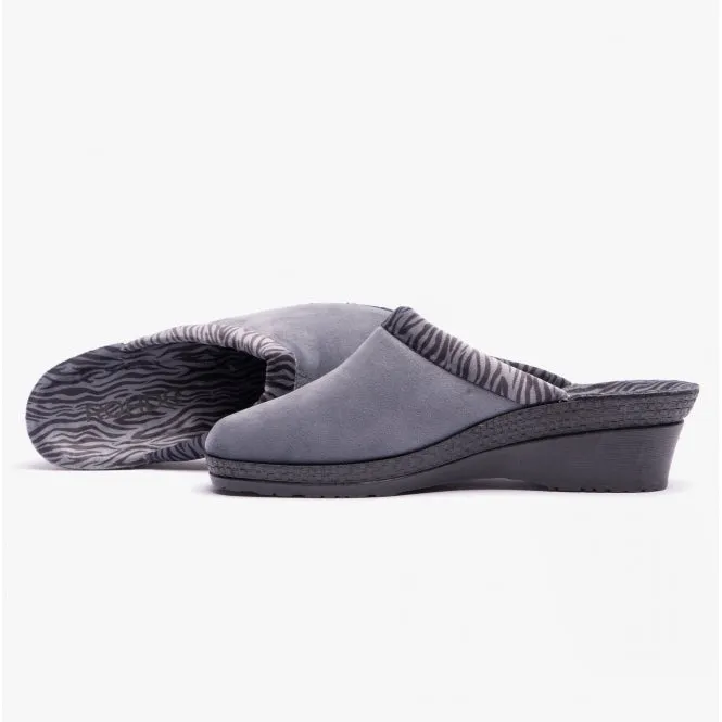 2465-84 Womens Slippers Grey/Zebra