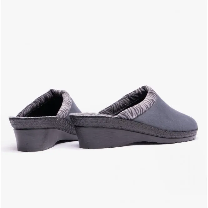 2465-84 Womens Slippers Grey/Zebra