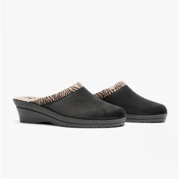 2465-90 Womens Slippers Black/Zebra