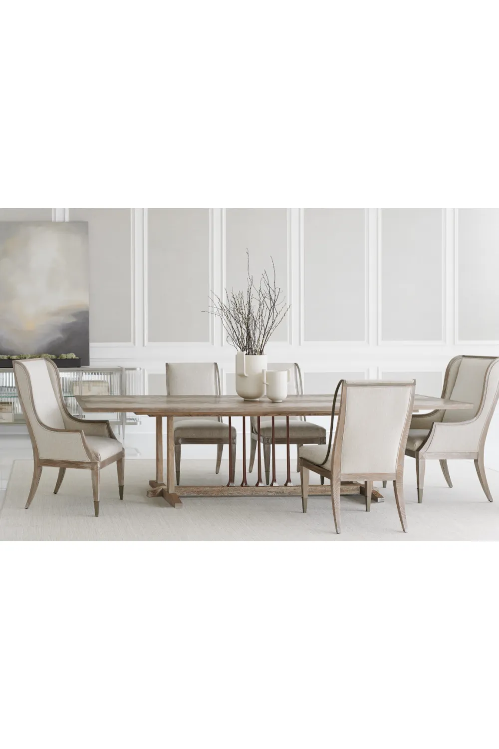 Ash Wood Side Chair | Caracole Open Arms