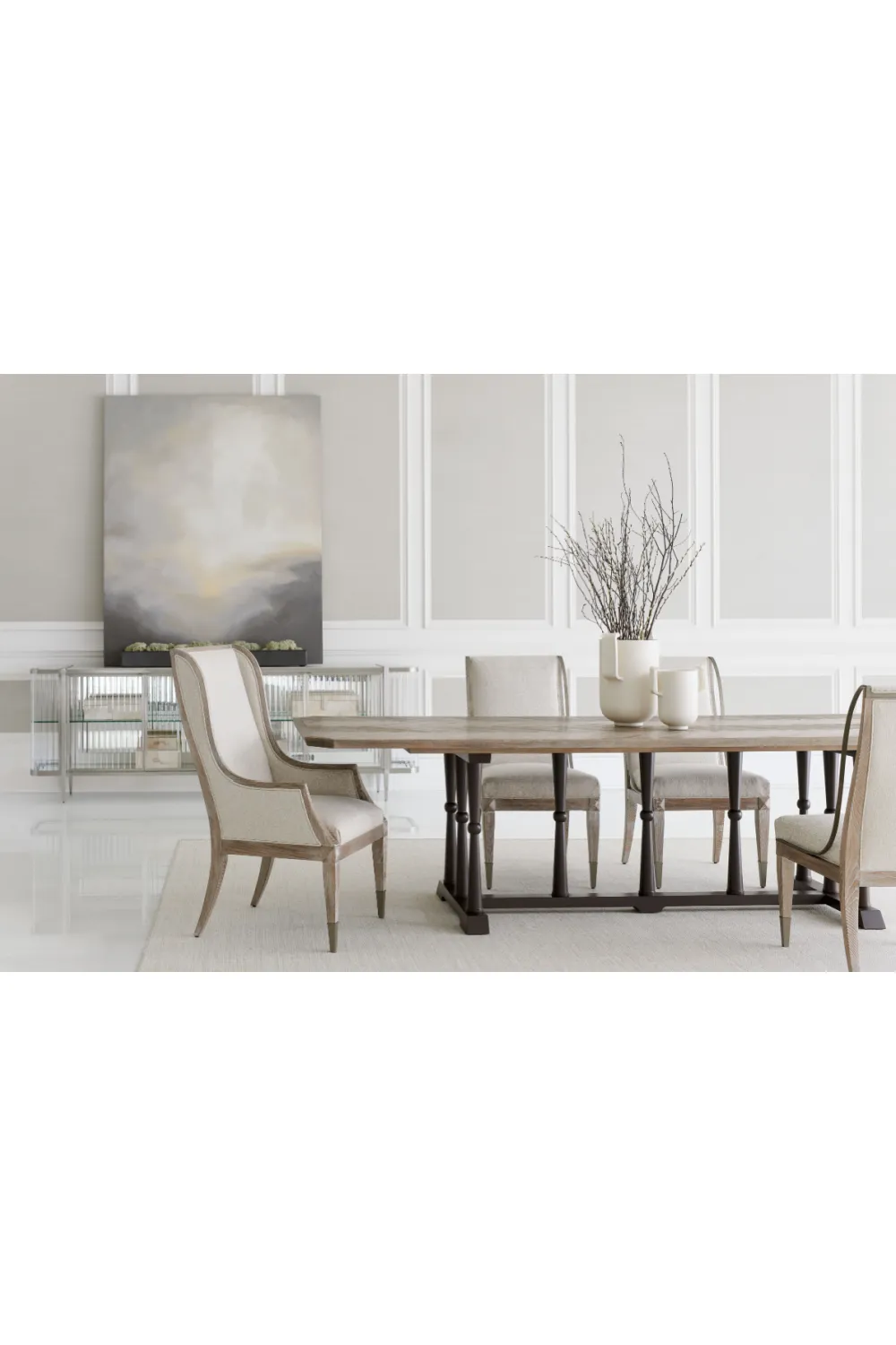 Ash Wood Side Chair | Caracole Open Arms