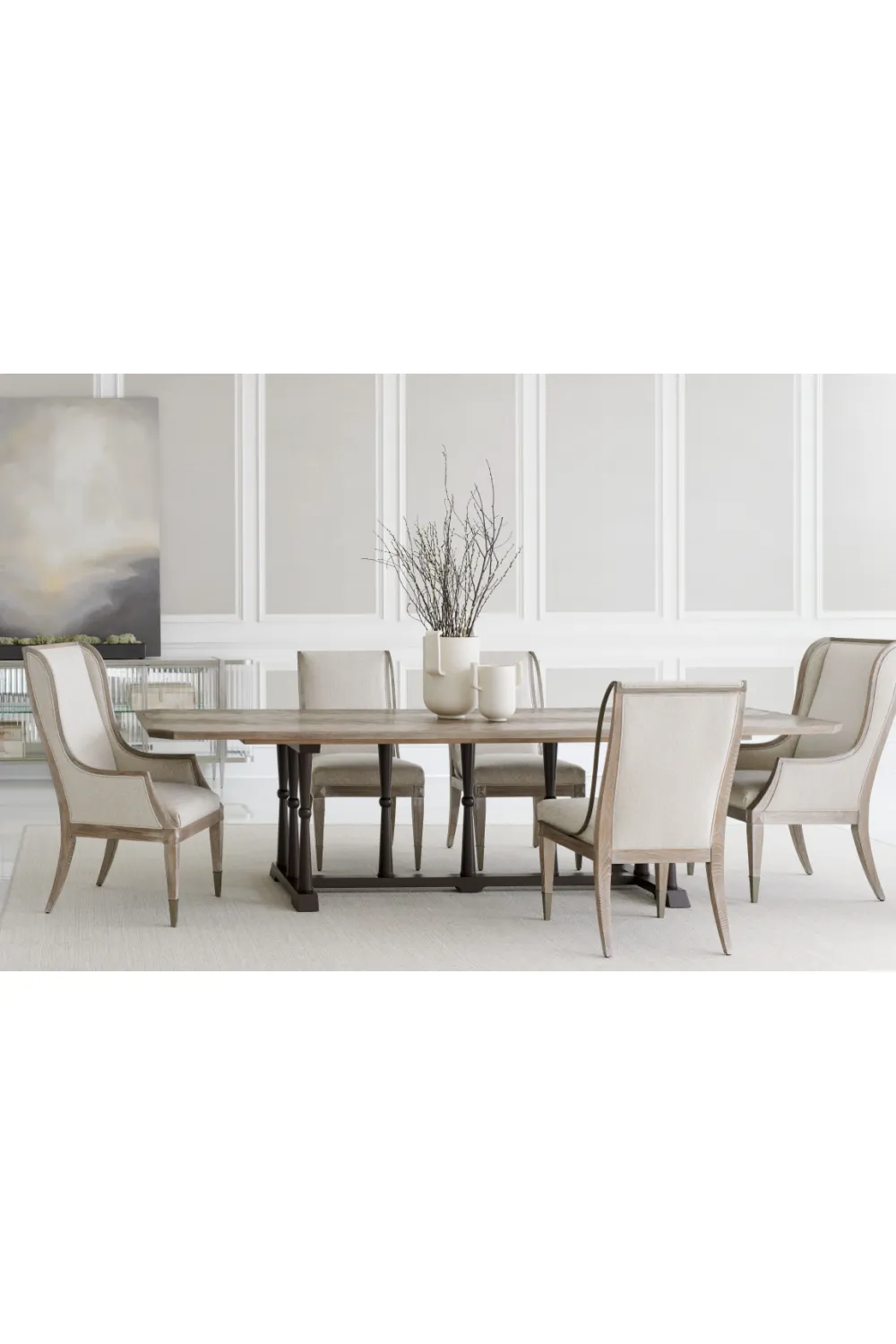 Ash Wood Side Chair | Caracole Open Arms
