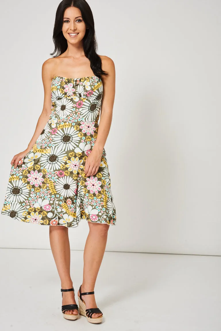 Bandeau Dress With Floral Print