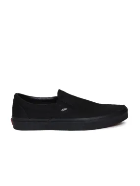 Black Solid Slip-On Sneakers