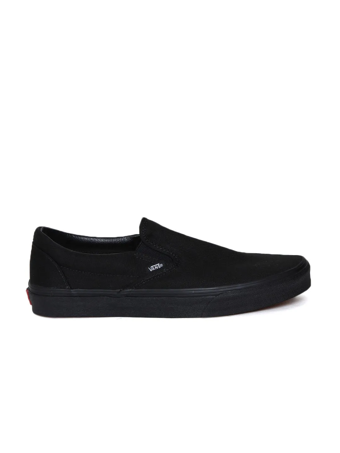 Black Solid Slip-On Sneakers