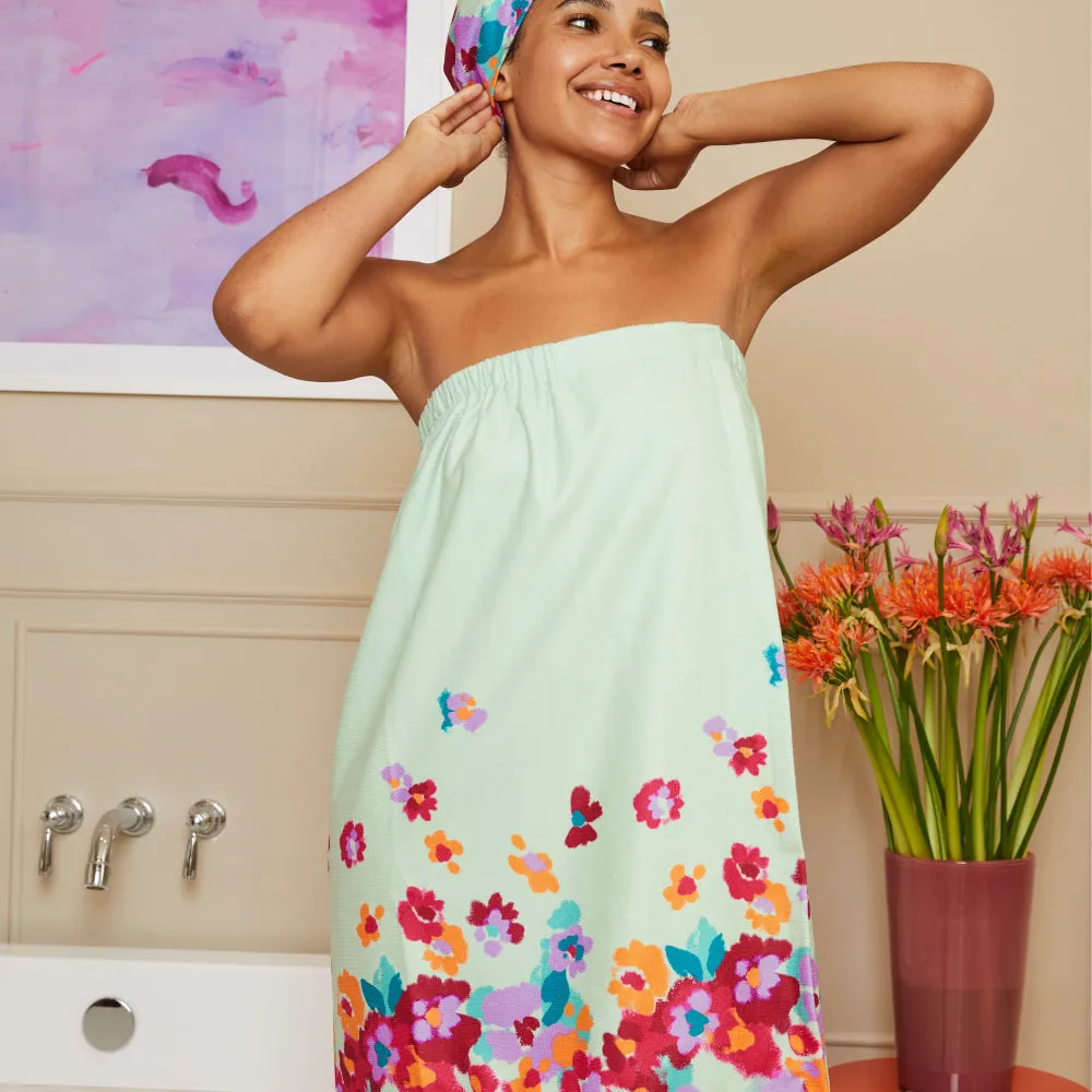 Blurred Floral Wrap Towel