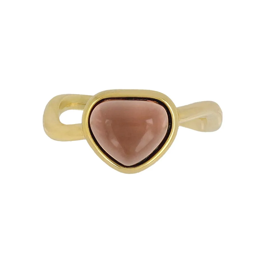 Brown Triangle Glass Jewel Ring