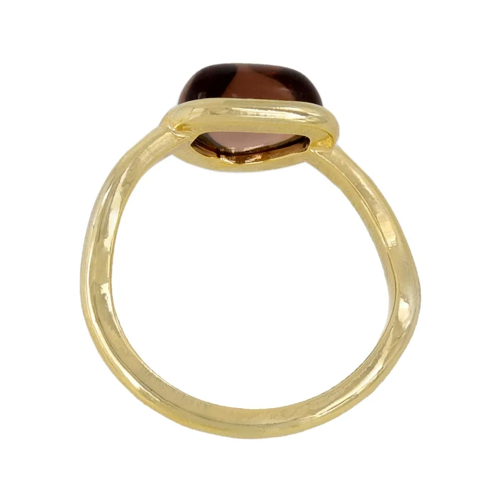 Brown Triangle Glass Jewel Ring
