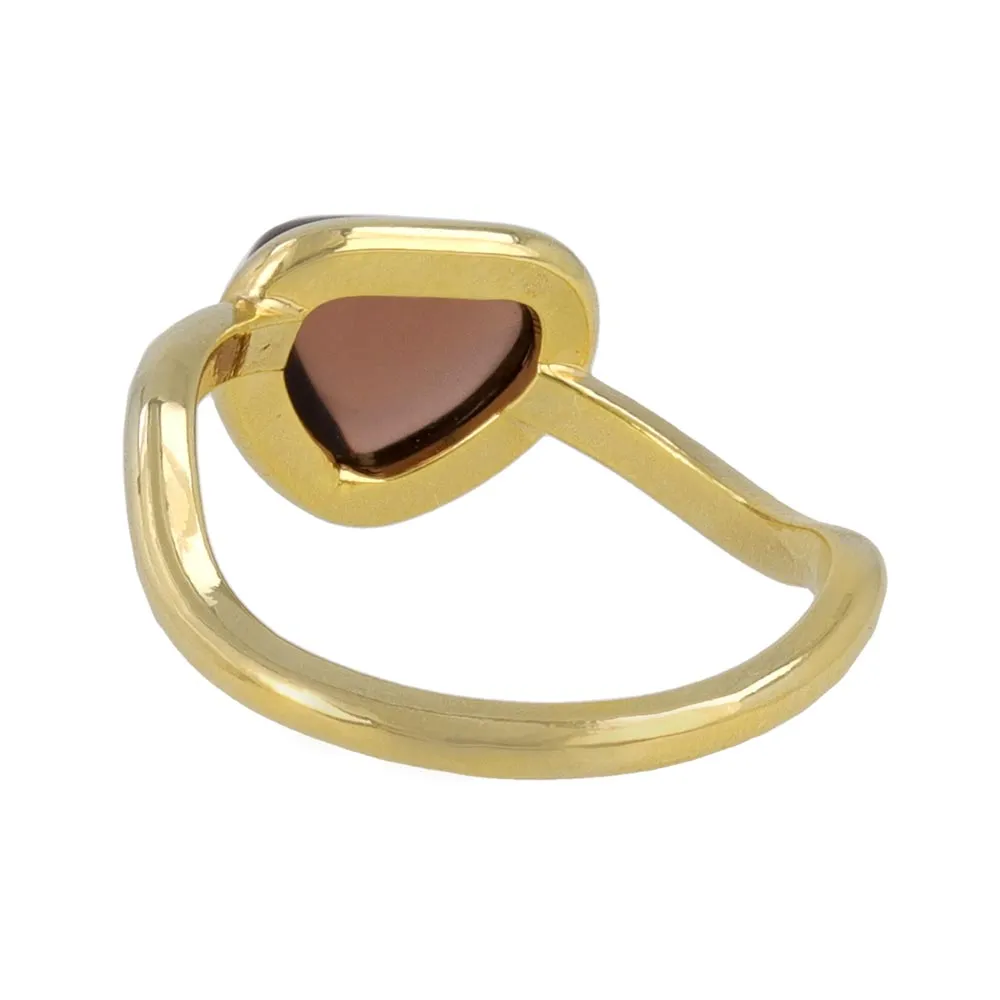 Brown Triangle Glass Jewel Ring