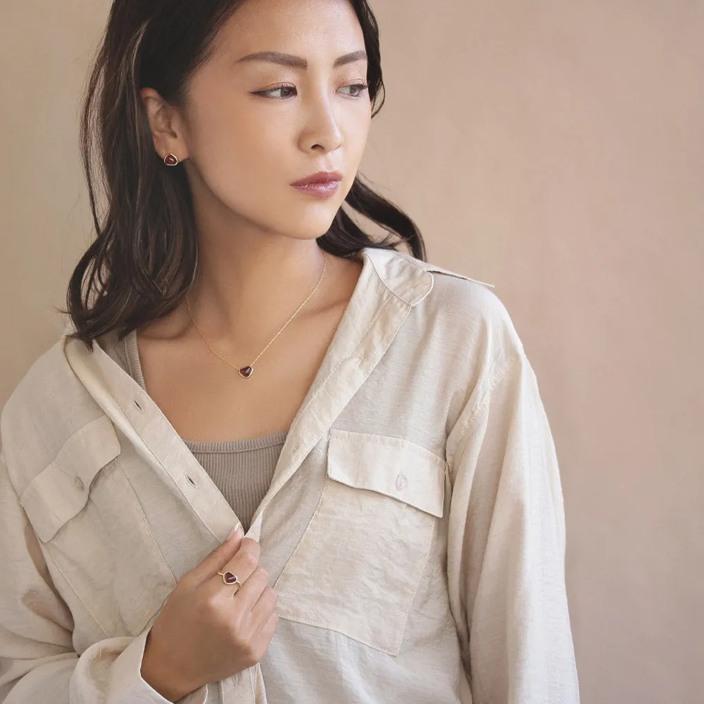 Brown Triangle Glass Jewel Ring