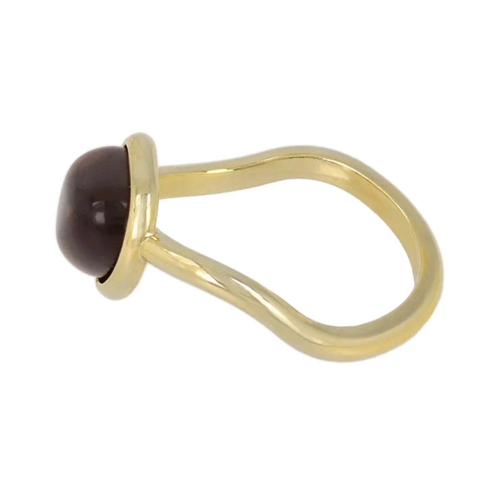 Brown Triangle Glass Jewel Ring