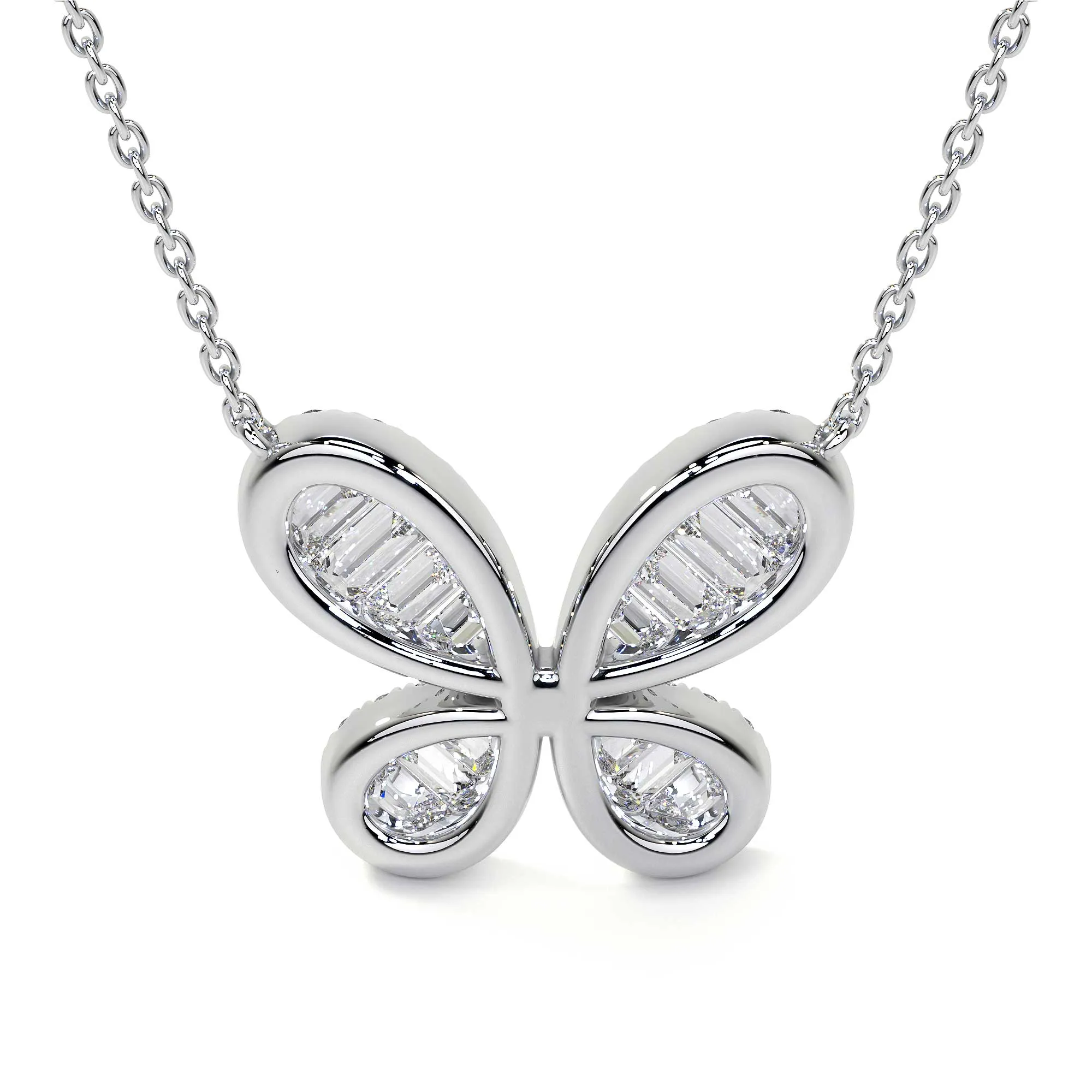 Butterfly Cluster Diamond Necklace, 1 CT