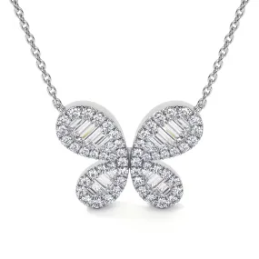 Butterfly Cluster Diamond Necklace, 1 CT