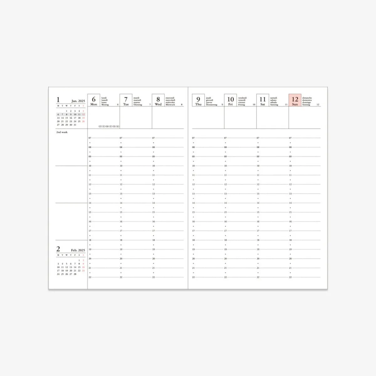 CALENDAR SEP 2024 - DEC 2025 A6 // MOUNTAIN PINK