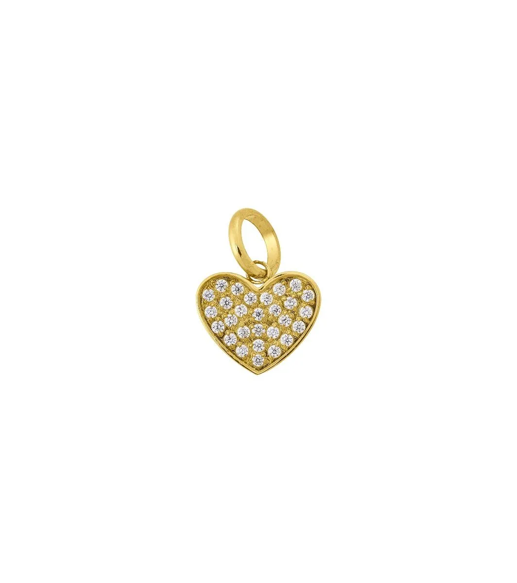 Charm Heart Sparkle Gold