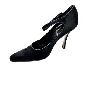 Christian Dior Black Satin Mary Jane Pumps Heels Size 39.5 | 9