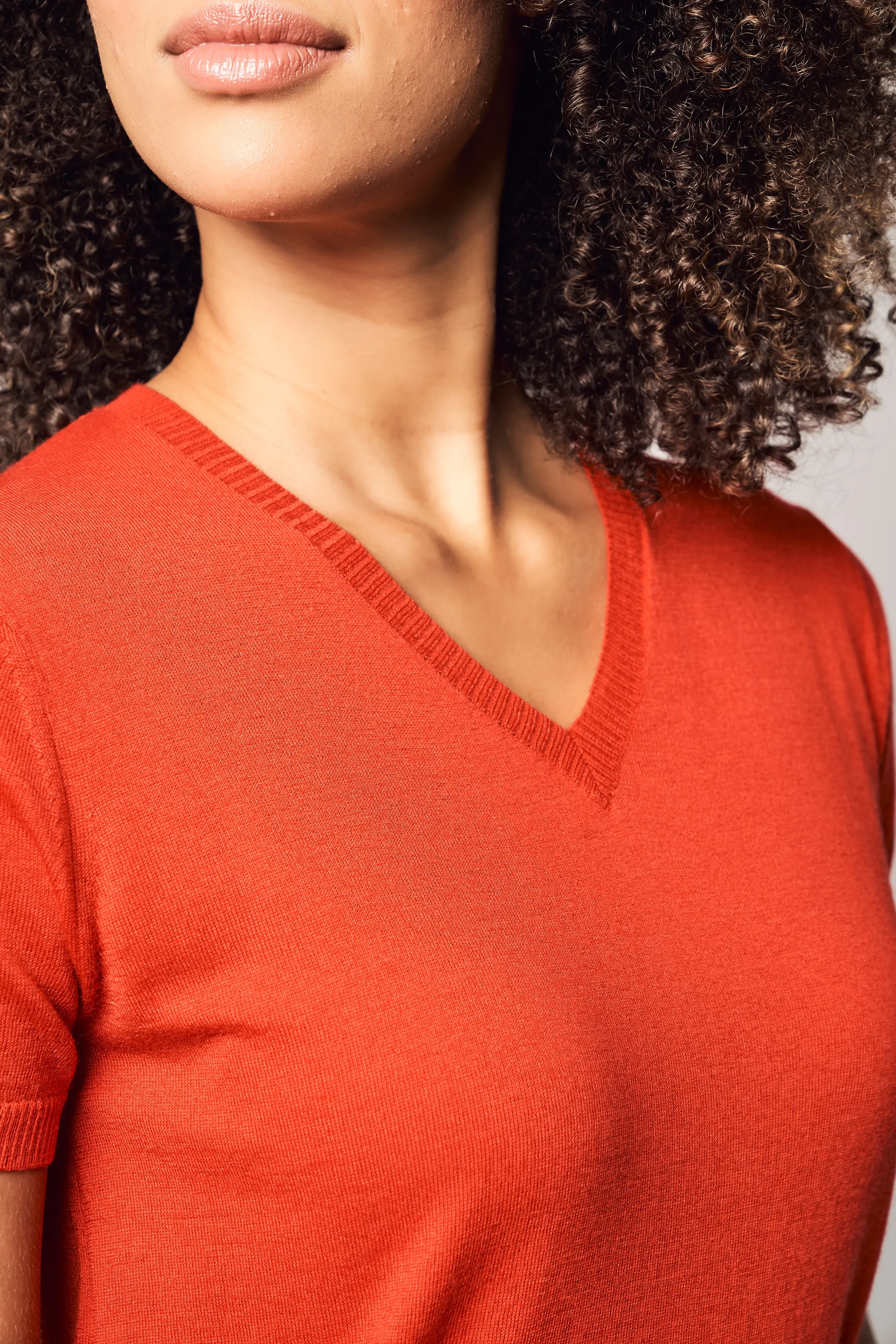 Colorful V-Neck Cashmere Top