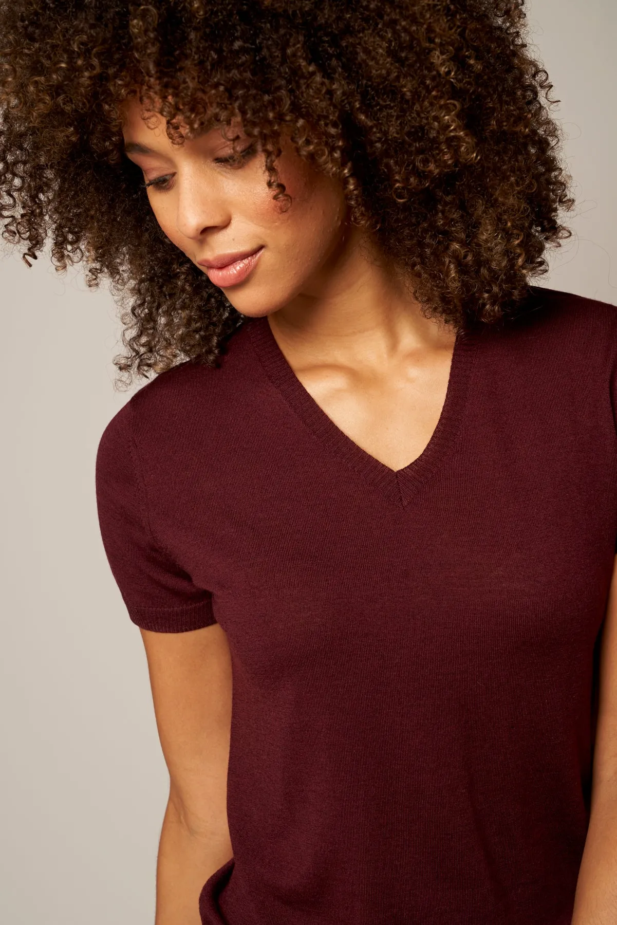 Colorful V-Neck Cashmere Top