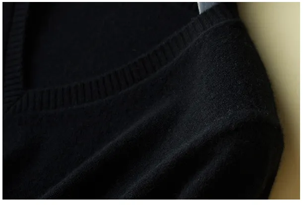Colorful V-Neck Cashmere Top