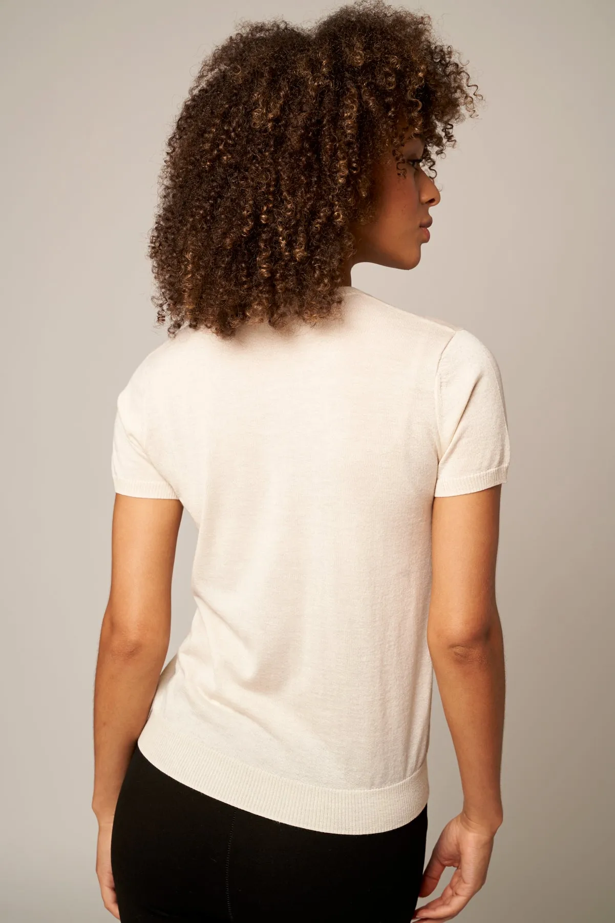 Colorful V-Neck Cashmere Top