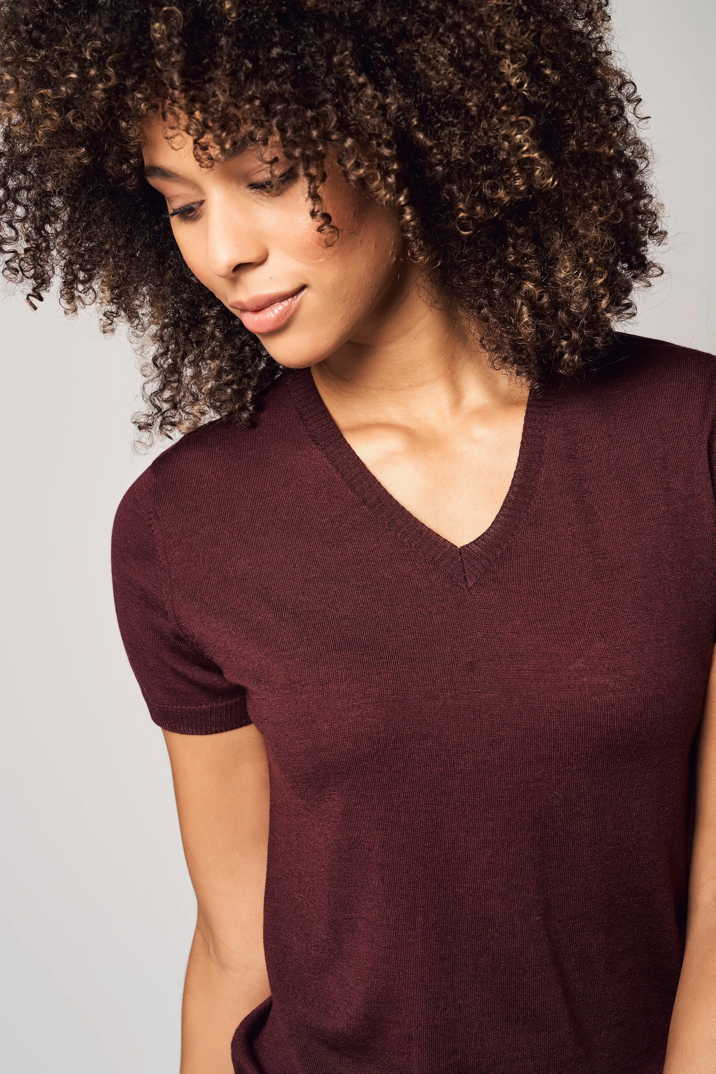 Colorful V-Neck Cashmere Top