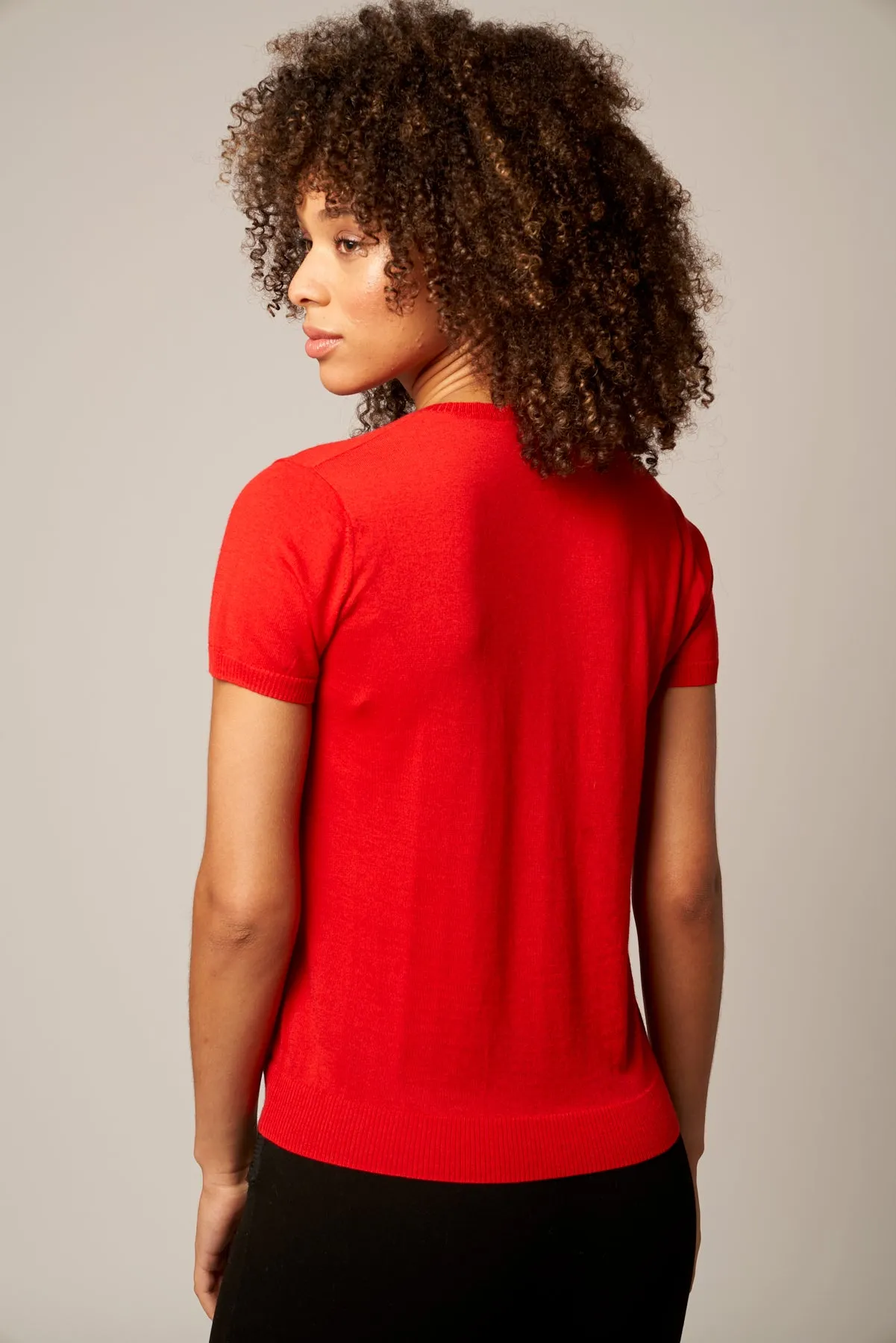 Colorful V-Neck Cashmere Top