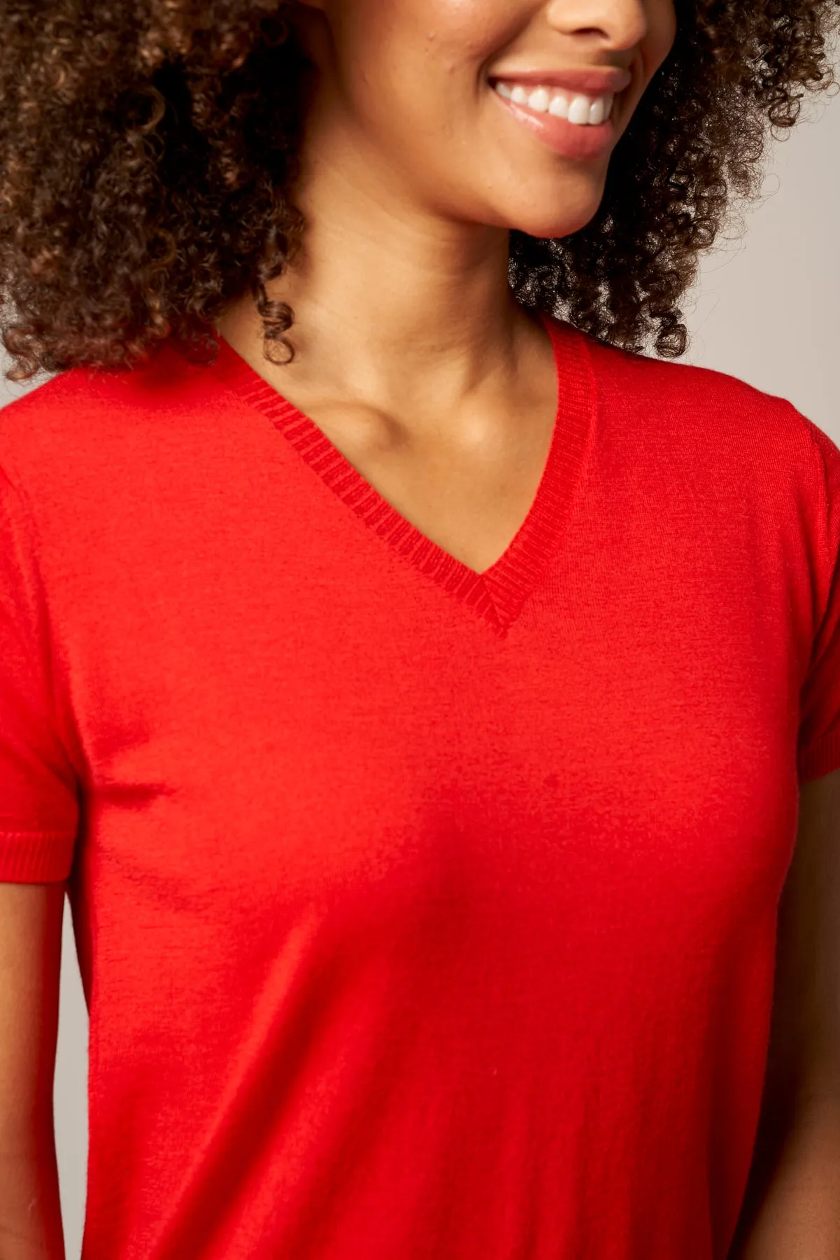 Colorful V-Neck Cashmere Top