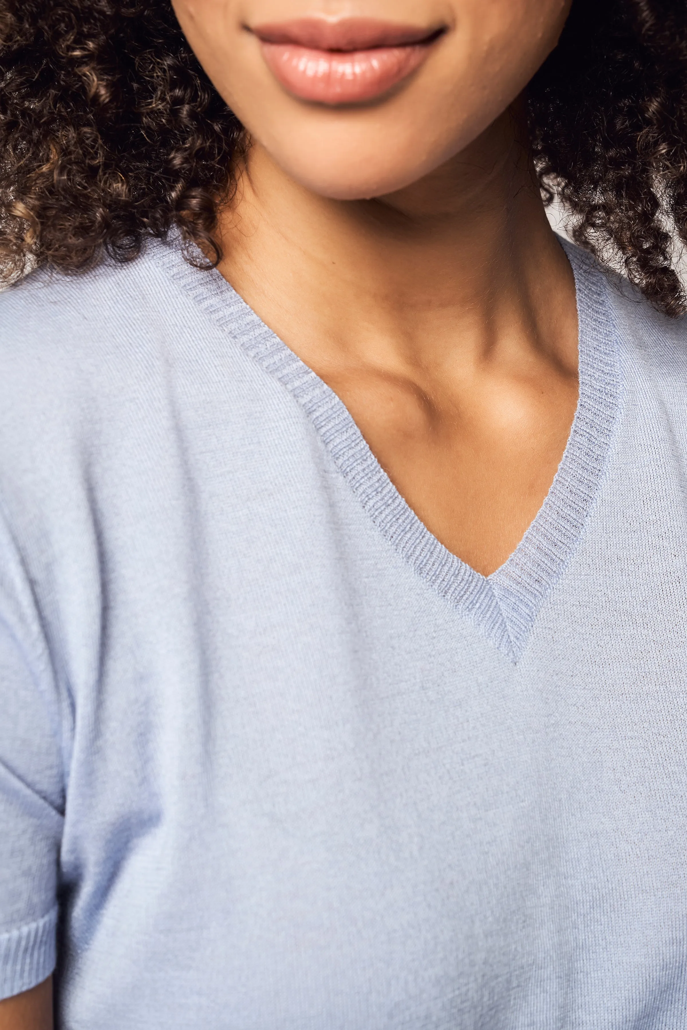 Colorful V-Neck Cashmere Top