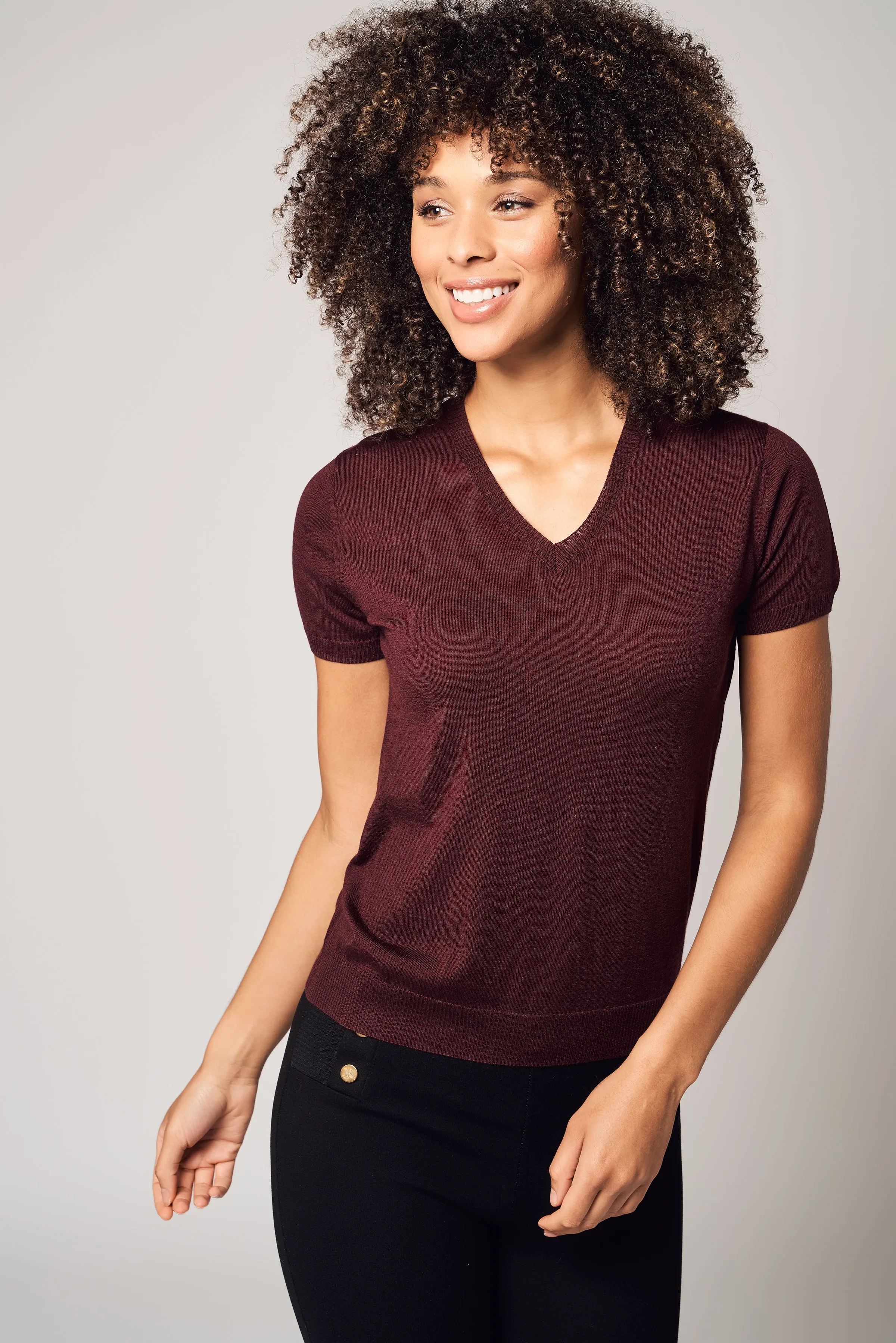 Colorful V-Neck Cashmere Top