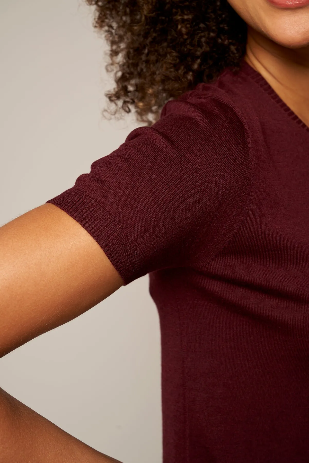 Colorful V-Neck Cashmere Top