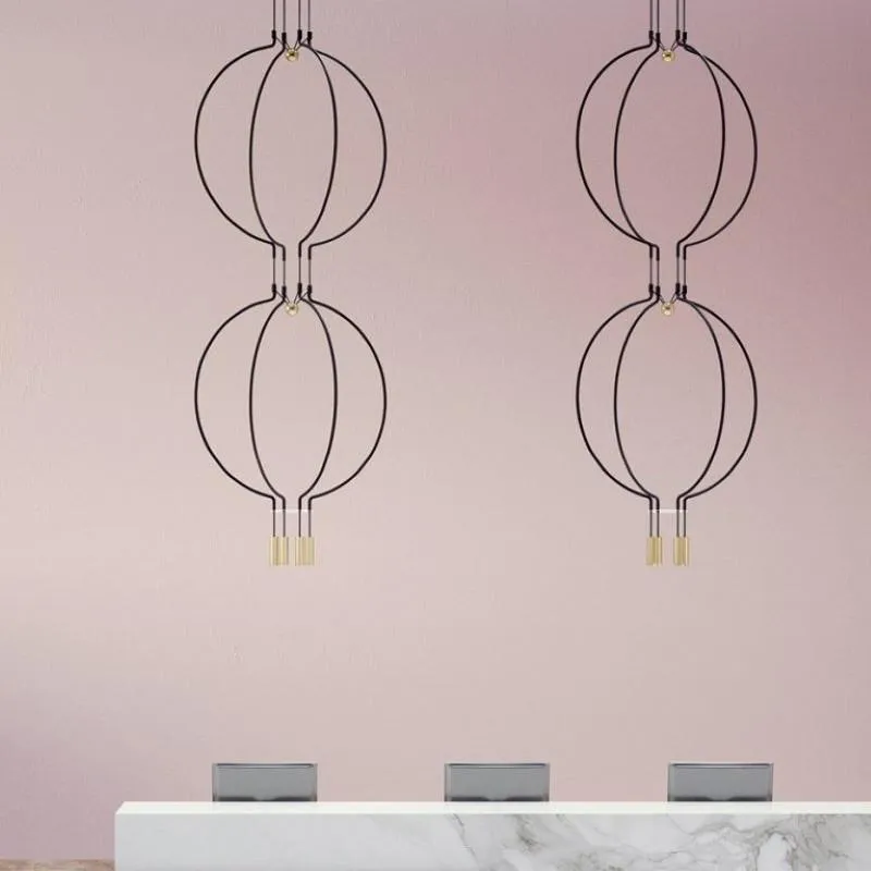 Double Contemporary Sculptural Cluster Pendant