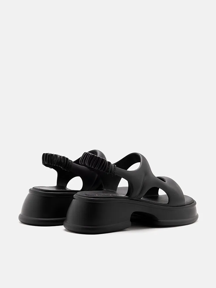 Ella Mae Puffy Elastic Strap Flatform Sandals