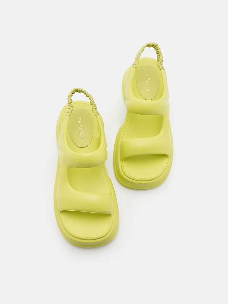 Ella Mae Puffy Elastic Strap Flatform Sandals