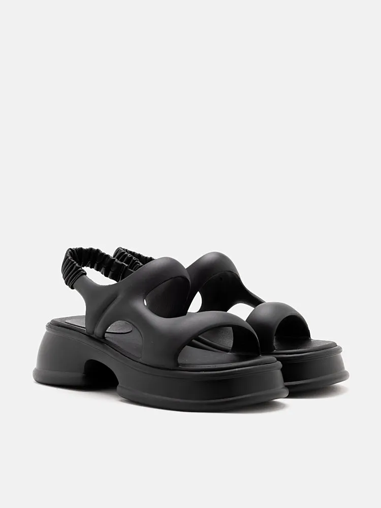 Ella Mae Puffy Elastic Strap Flatform Sandals