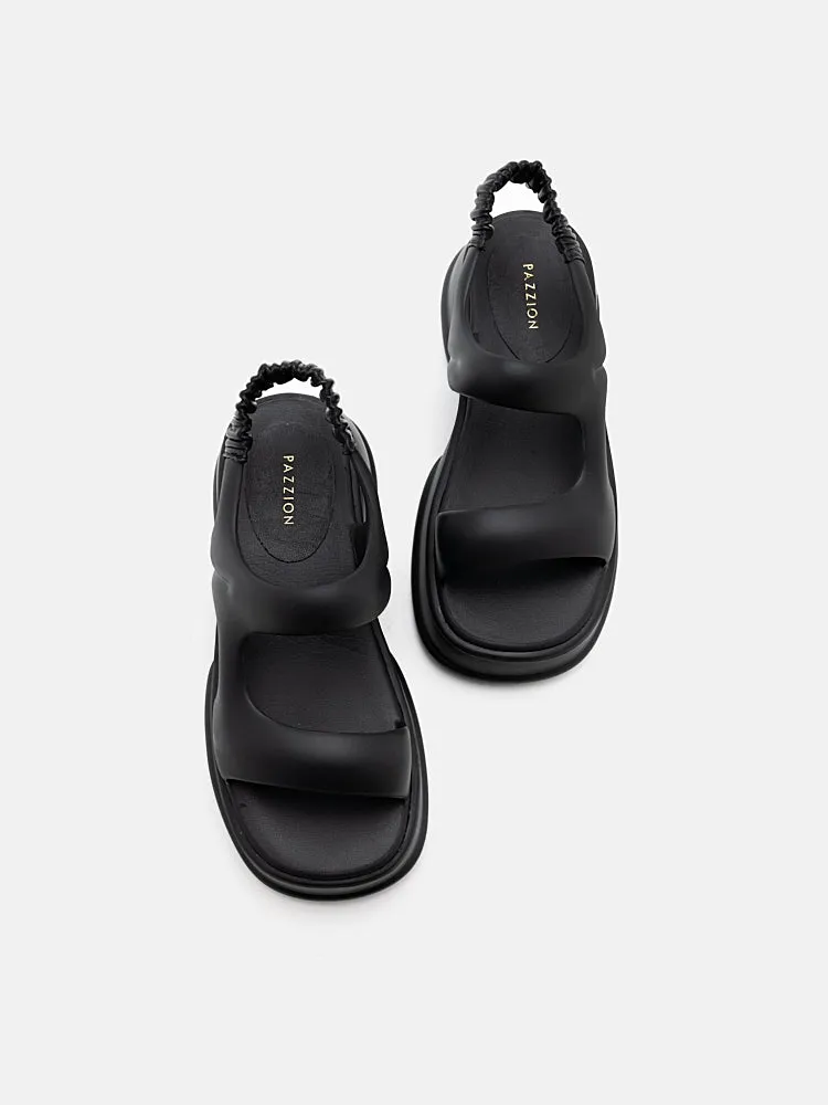 Ella Mae Puffy Elastic Strap Flatform Sandals