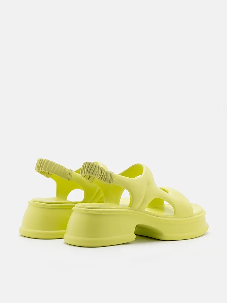 Ella Mae Puffy Elastic Strap Flatform Sandals