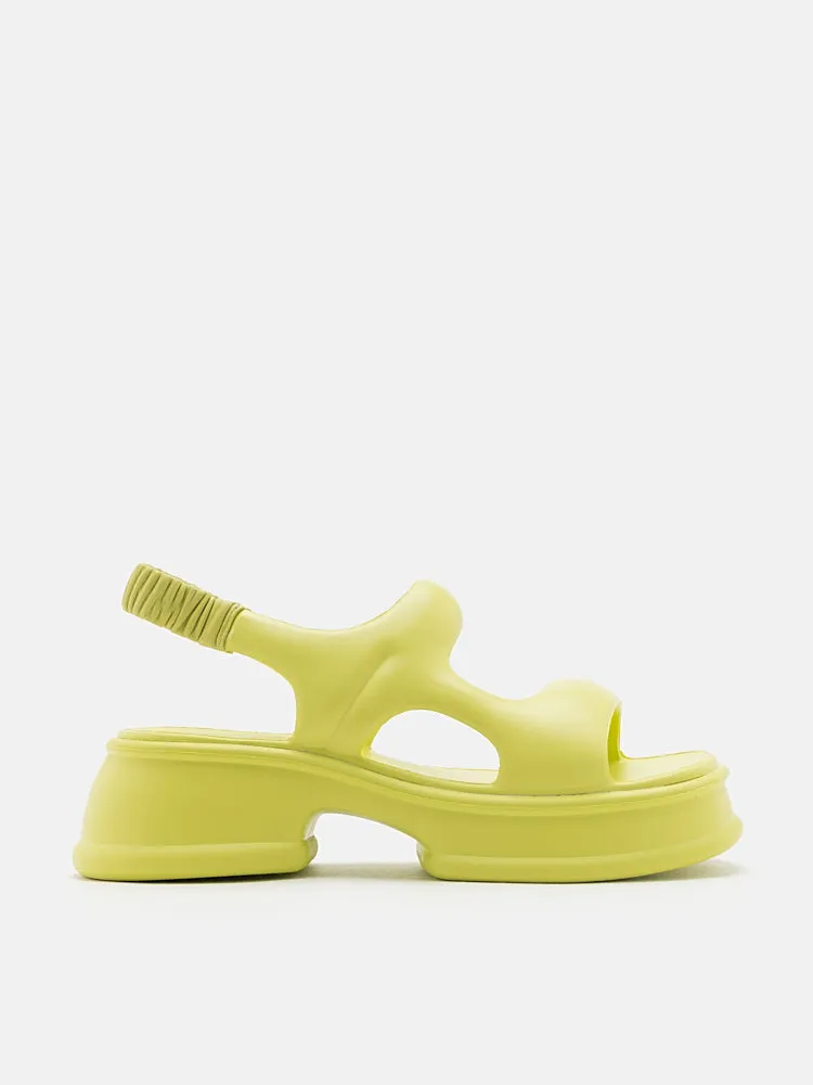 Ella Mae Puffy Elastic Strap Flatform Sandals