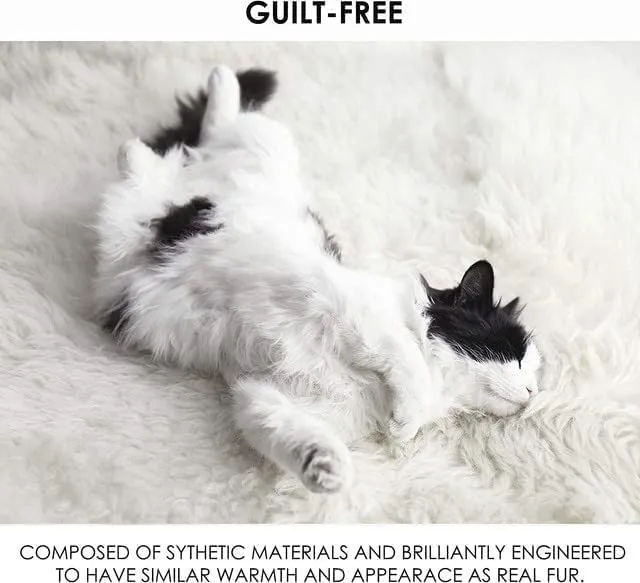Faux Fur Fabric Squares | 2 White & 2 Black Pack