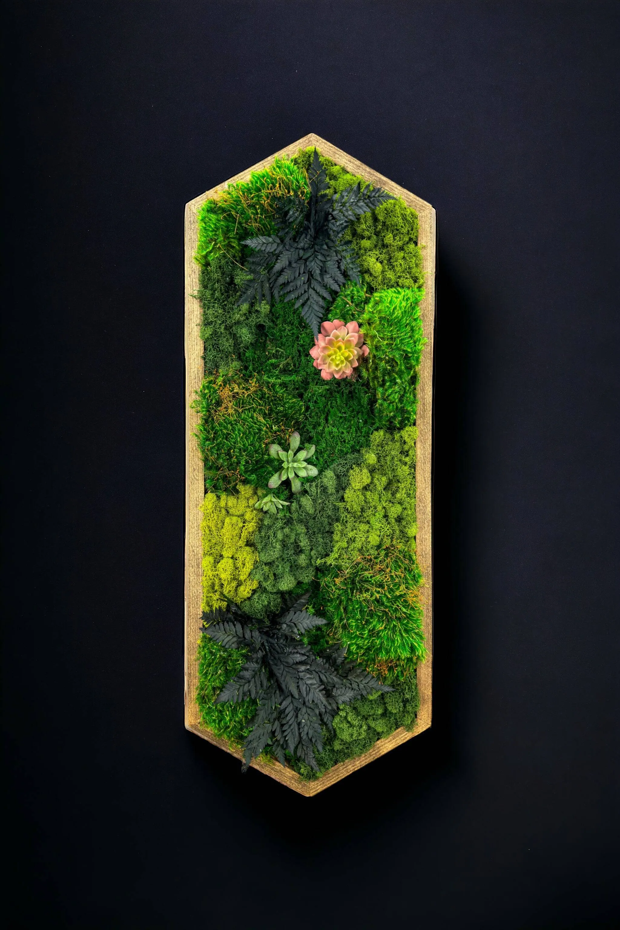 Floral Extended Hexagon Moss Art
