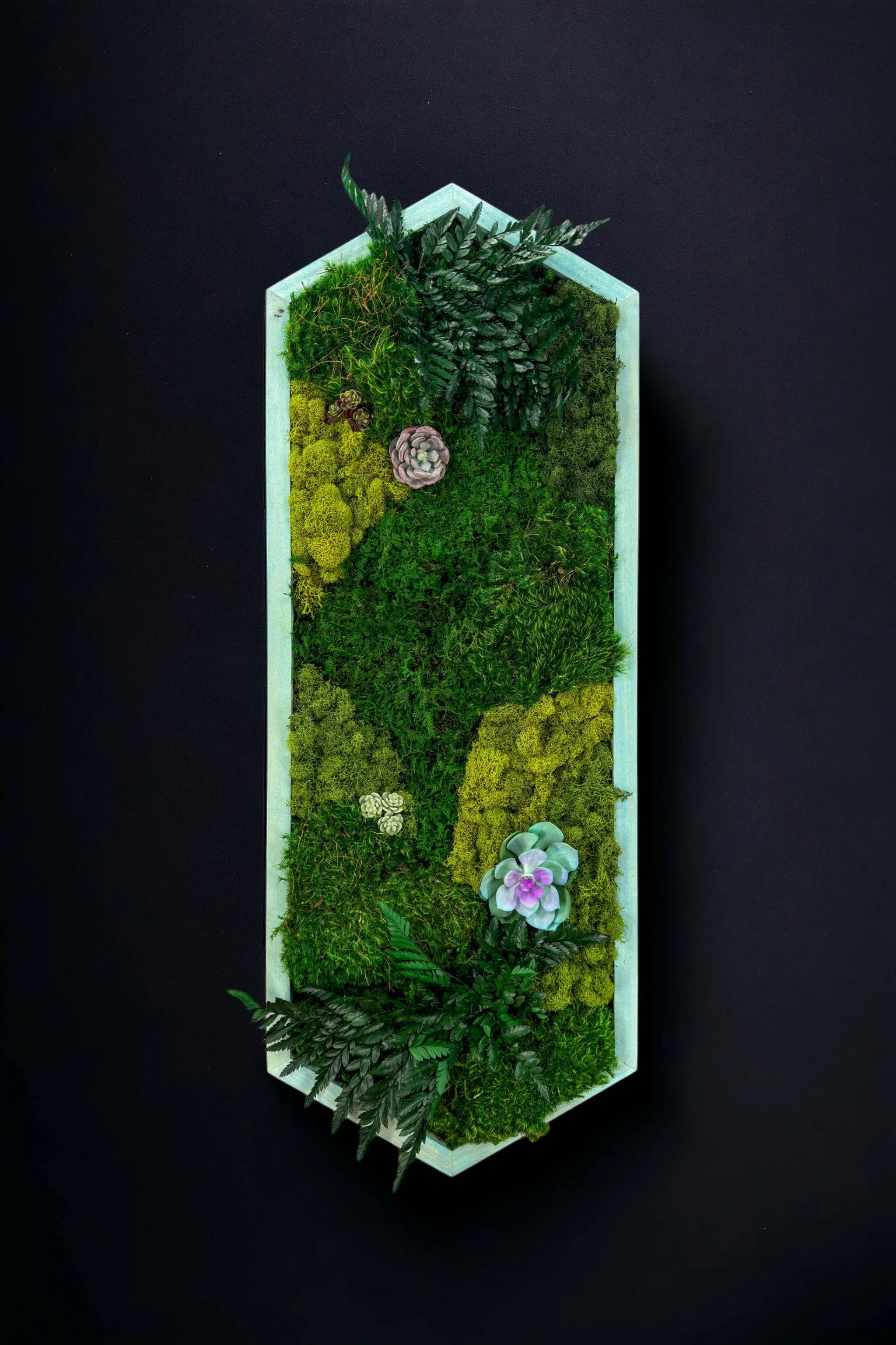 Floral Extended Hexagon Moss Art