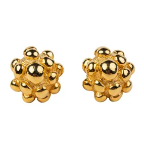 Gold Cluster Clip Earrings