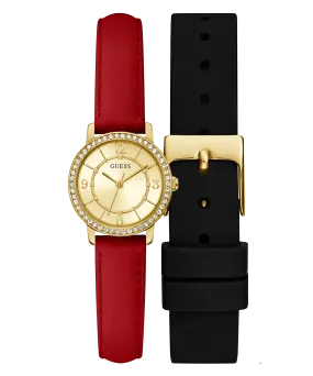 GUESS Ladies Gold Tone Analog Watch Box Set