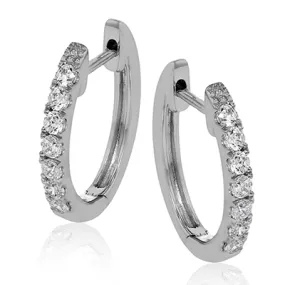 Hoop Earrings in 18K Gold with Diamonds