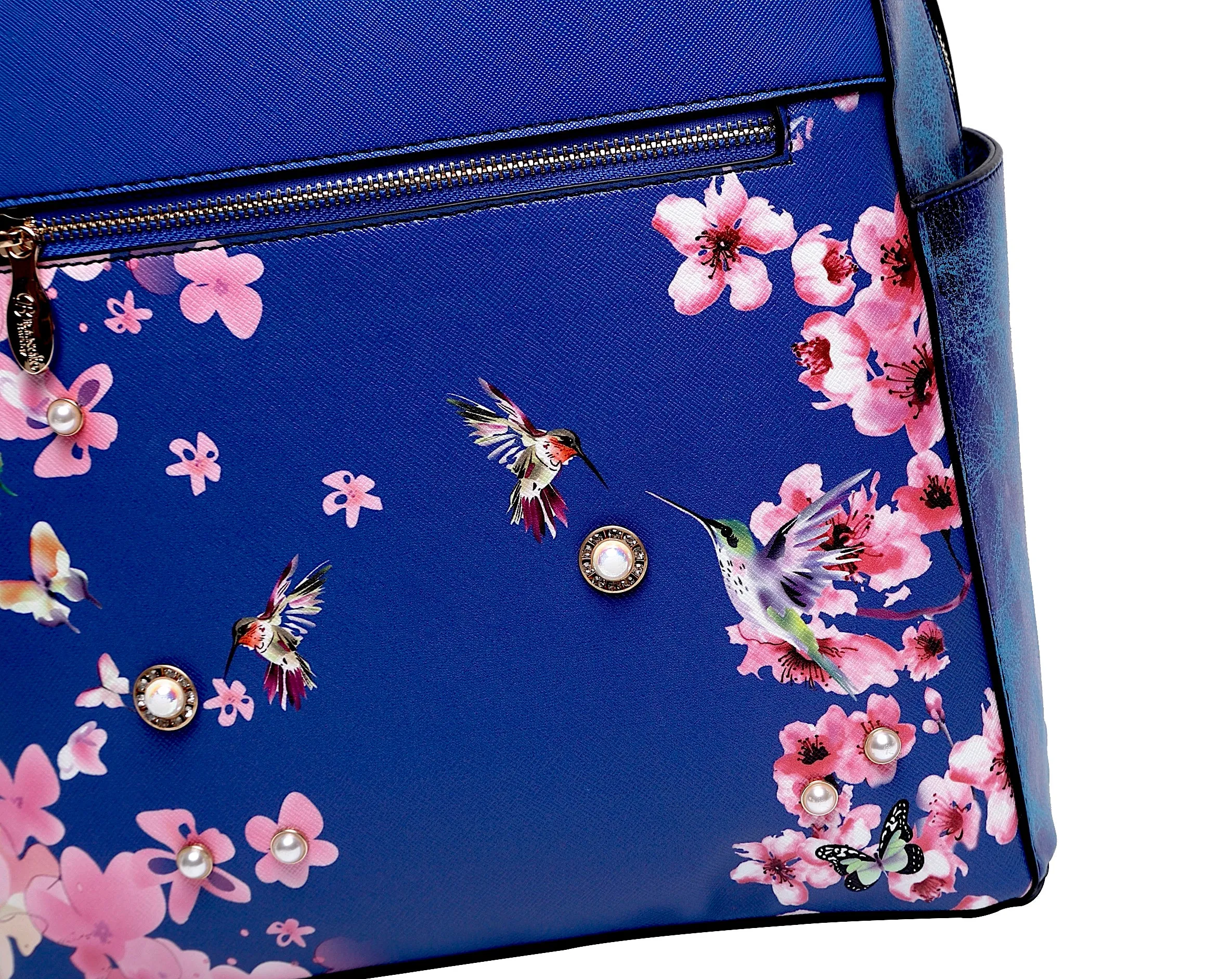 Hummingbird Bloom Crystal Laced Scratch & Stain Resistant Backpack