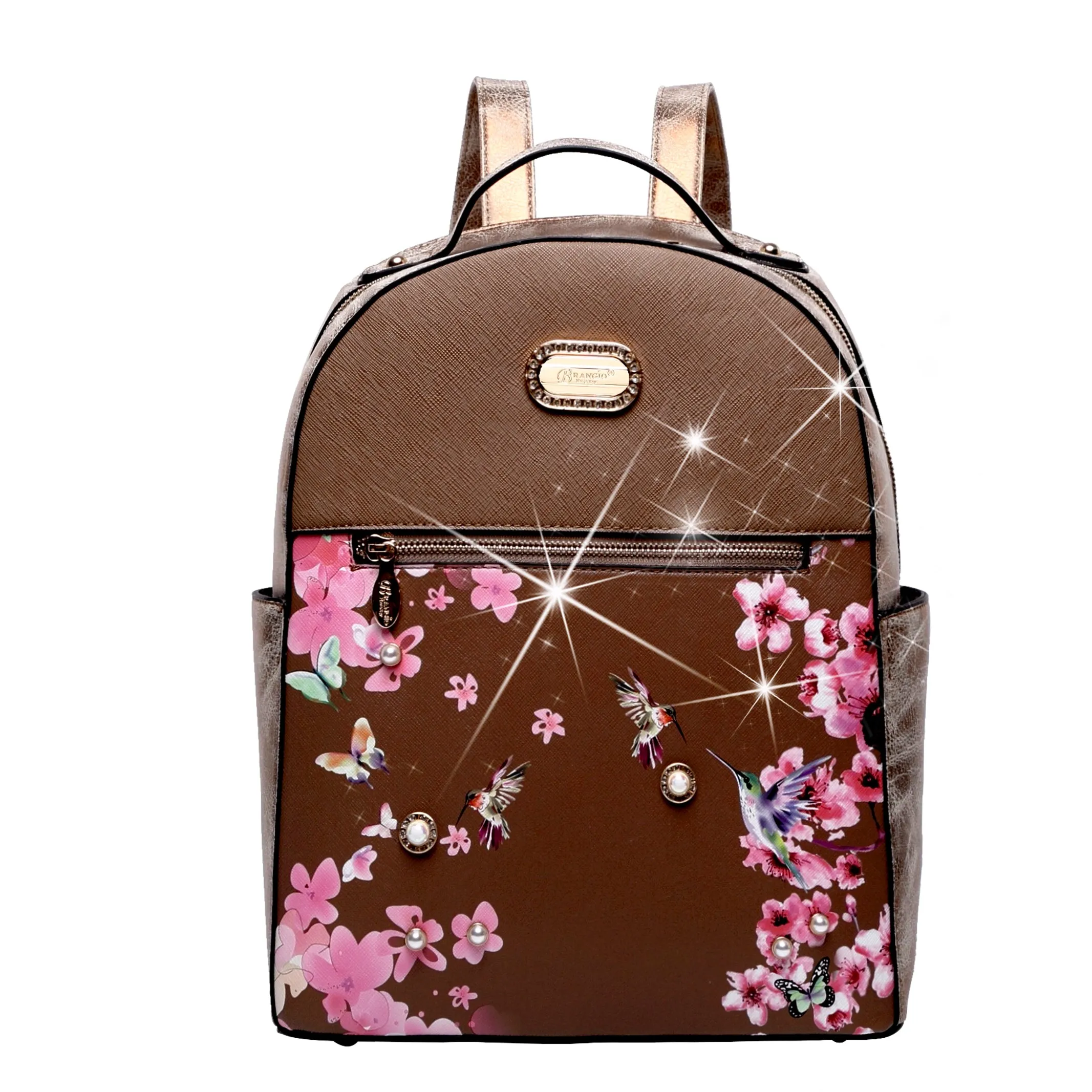 Hummingbird Bloom Crystal Laced Scratch & Stain Resistant Backpack