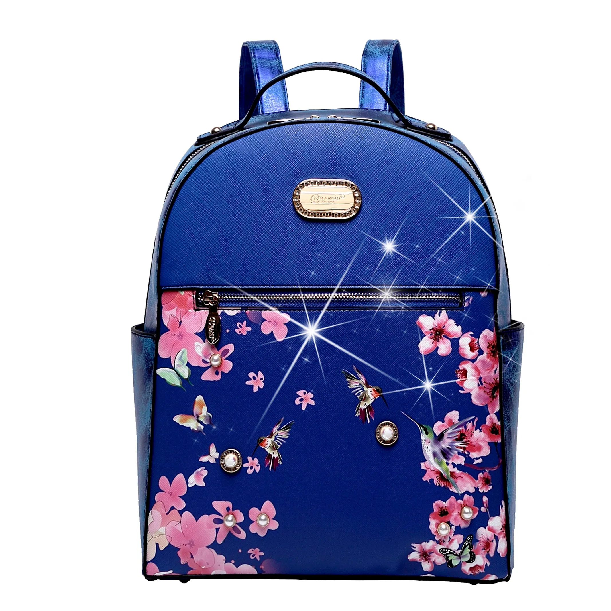 Hummingbird Bloom Crystal Laced Scratch & Stain Resistant Backpack