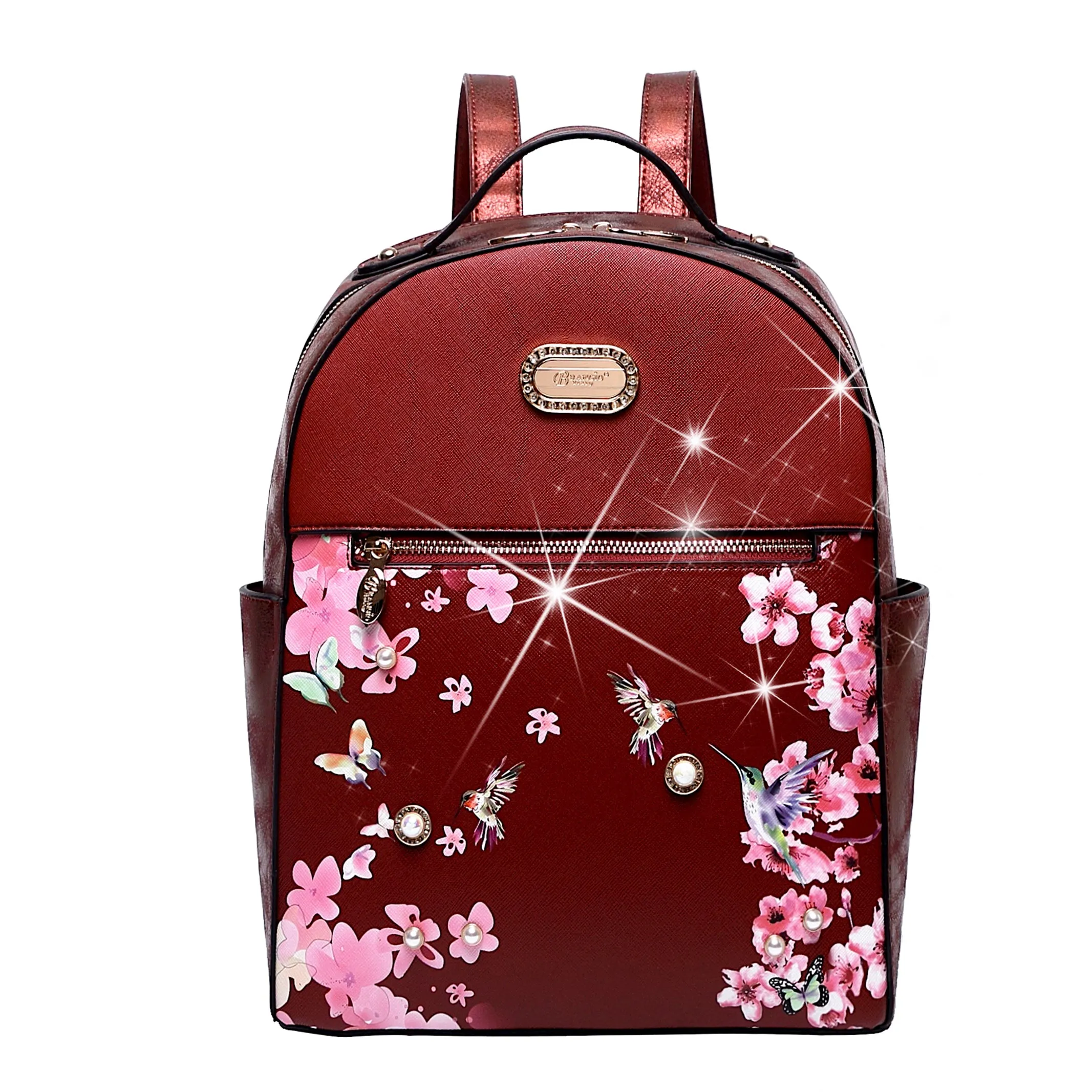 Hummingbird Bloom Crystal Laced Scratch & Stain Resistant Backpack