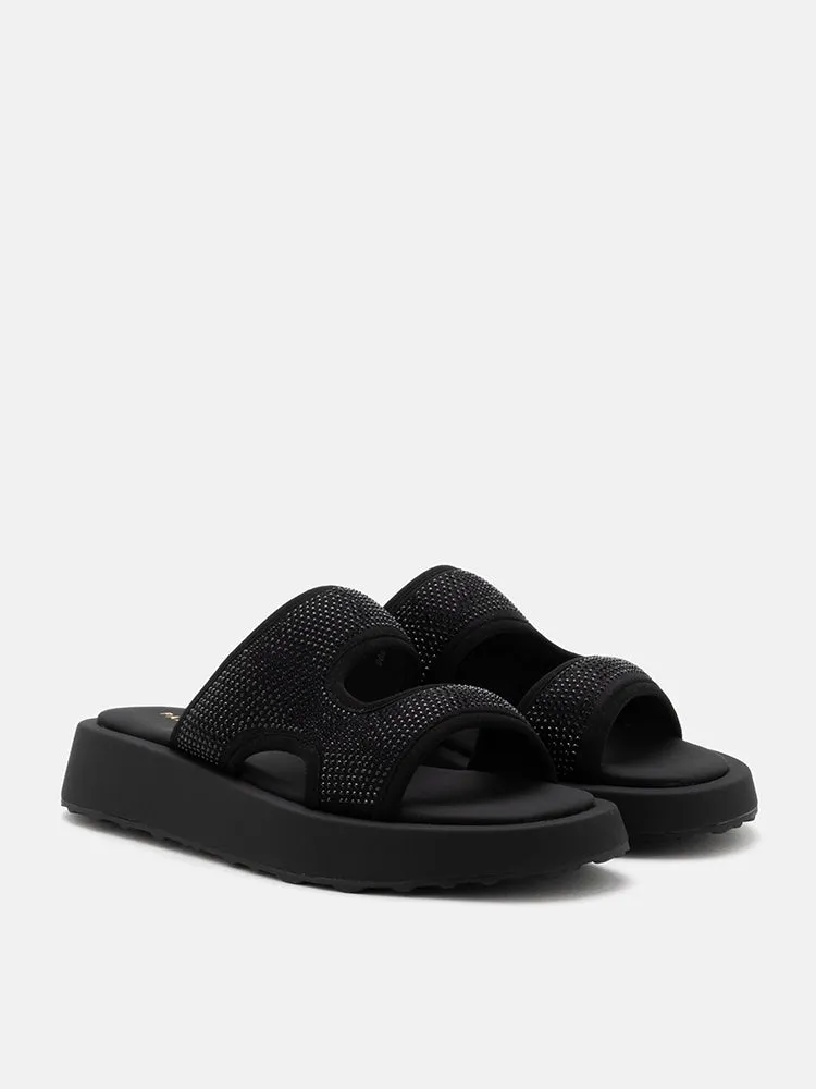 Jeannette Flyknit Crystal Night Slides