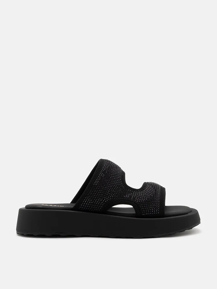 Jeannette Flyknit Crystal Night Slides